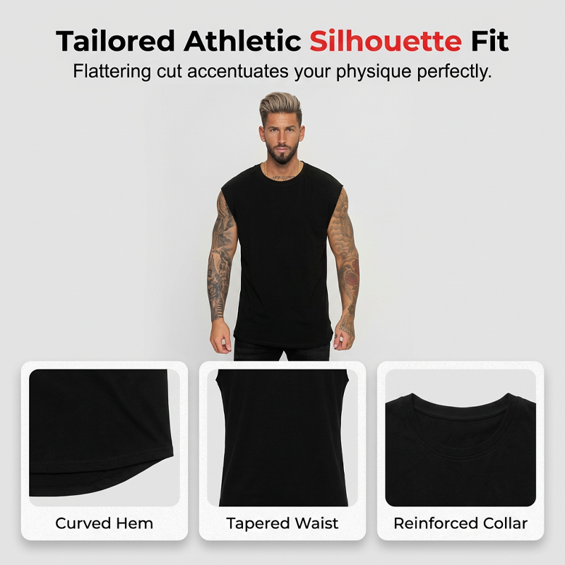 Playera sin Mangas para Hombre para Gimnasio y Entrenamiento