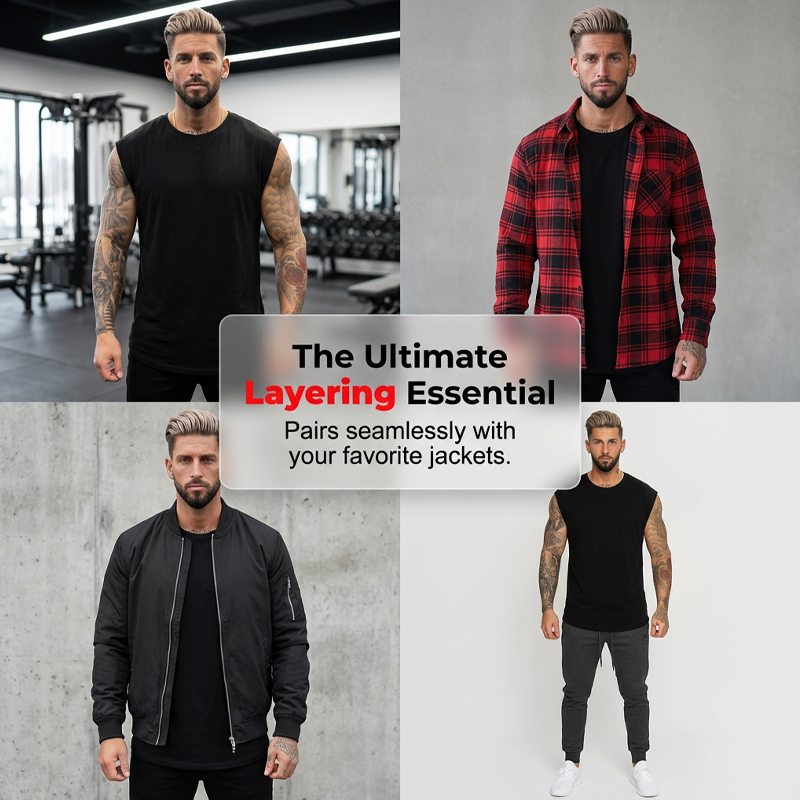 Playera sin Mangas para Hombre para Gimnasio y Entrenamiento