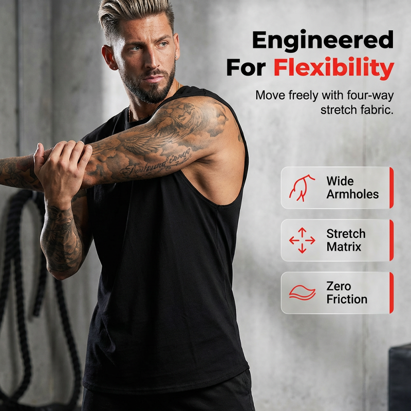 Playera sin Mangas para Hombre para Gimnasio y Entrenamiento
