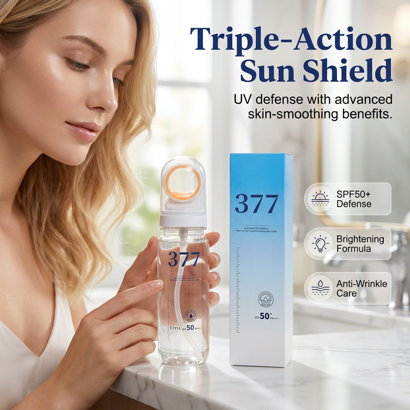 Spray solar blanqueador y antiarrugas con SPF 50+