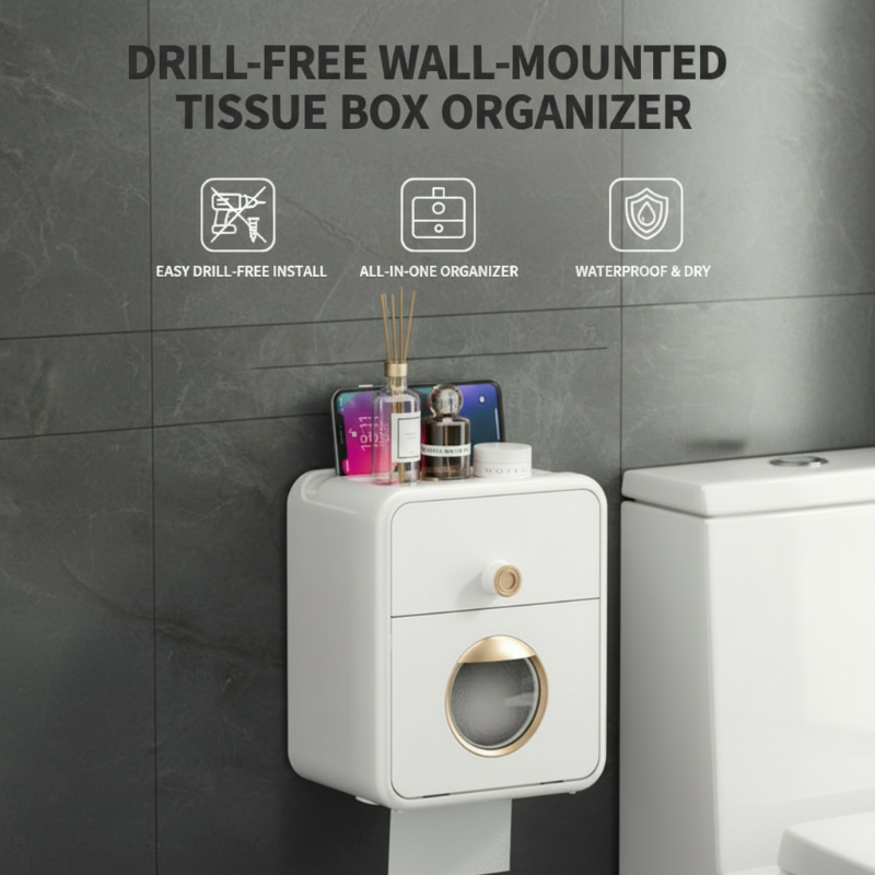 Organizador de Pared para Caja de Pañuelos Sin Taladro