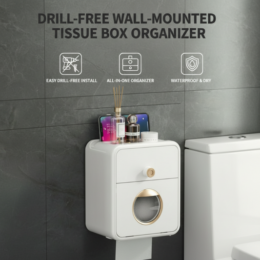 Organizador de Pared para Caja de Pañuelos Sin Taladro