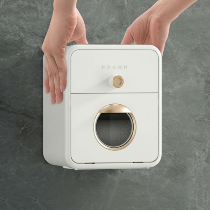 Organizador de Pared para Caja de Pañuelos Sin Taladro
