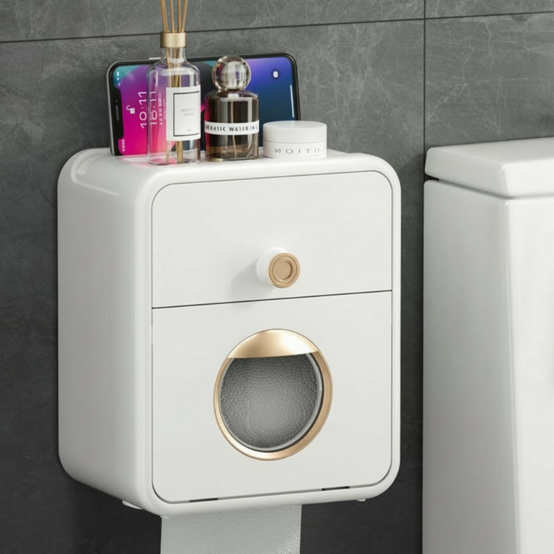 Organizador de Pared para Caja de Pañuelos Sin Taladro