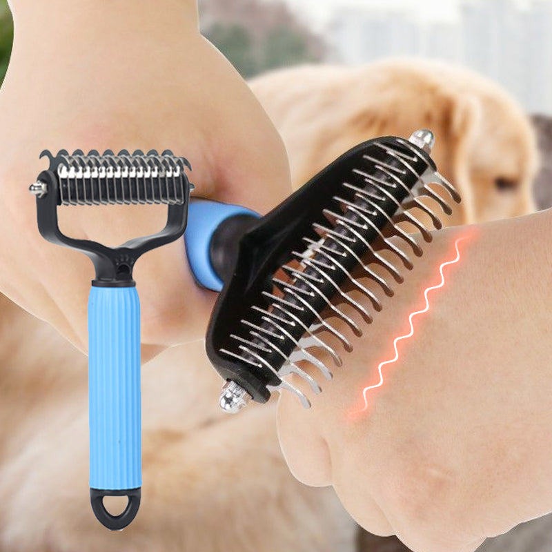 Cepillo de aseo para mascotas de doble cara