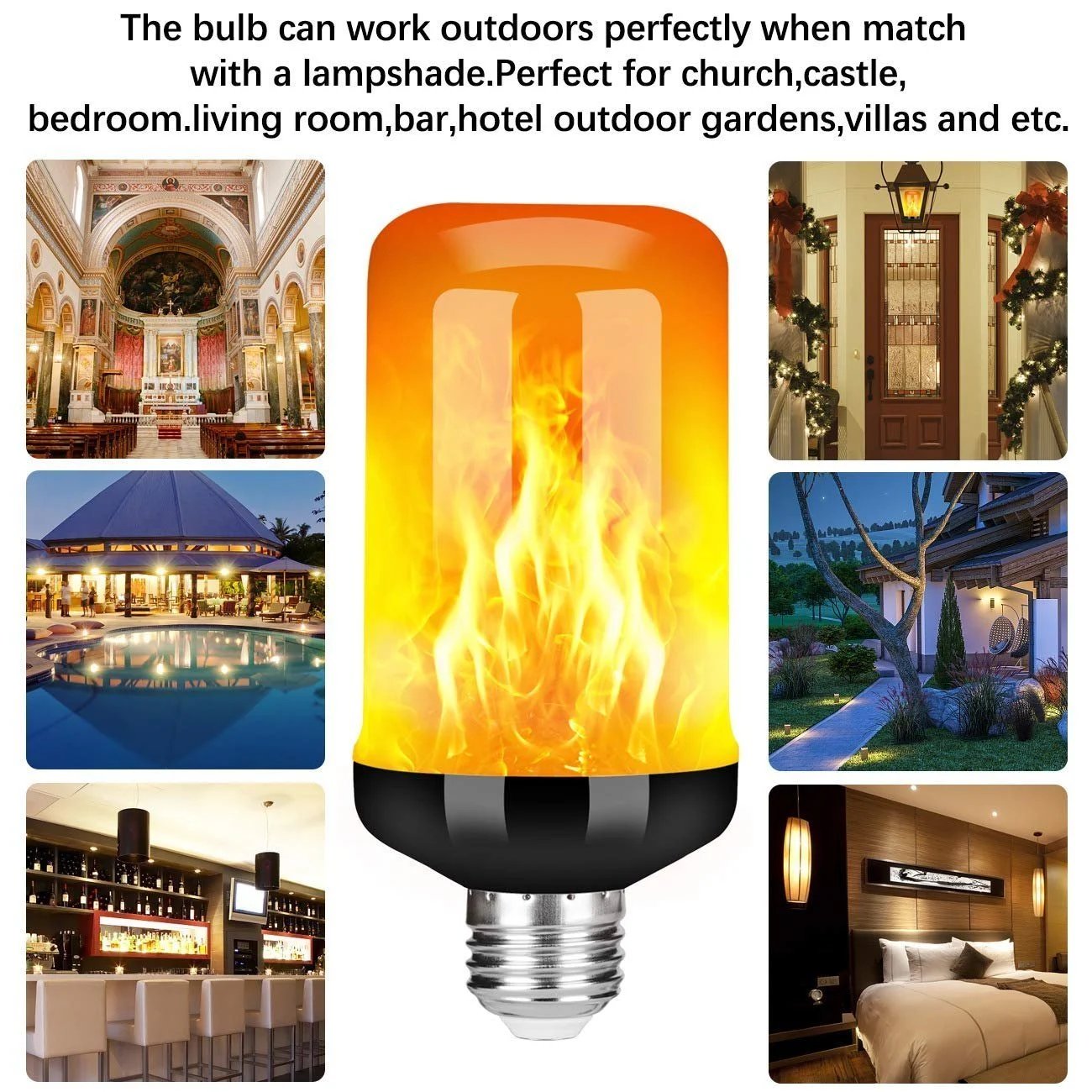 Bombilla LED con Efecto Llama, Bombilla para Crear un Ambiente Cálido