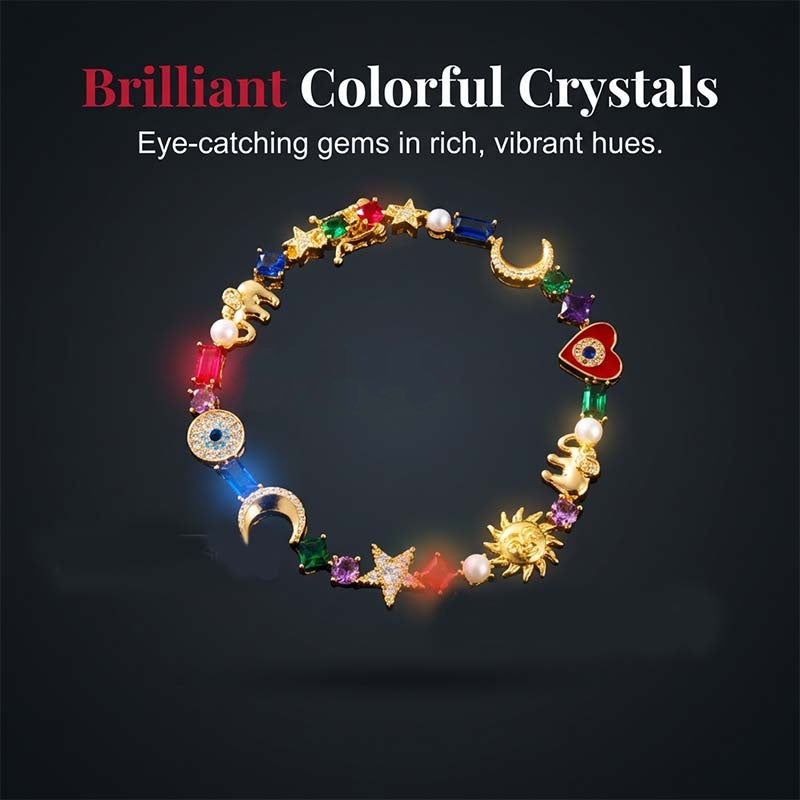 ⭐Donde se encuentran la estrella y la luna🌙Pulsera con dijes celestiales de estilo caprichoso