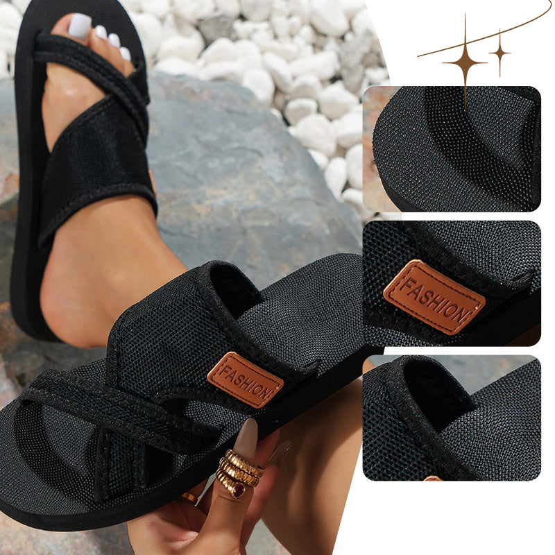 Sandalias de deslizamiento con banda cruzada elegantes para mujeres