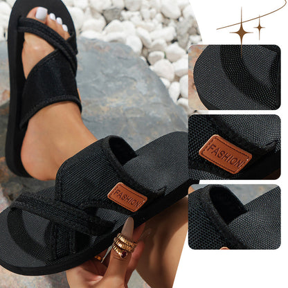 Sandalias de deslizamiento con banda cruzada elegantes para mujeres