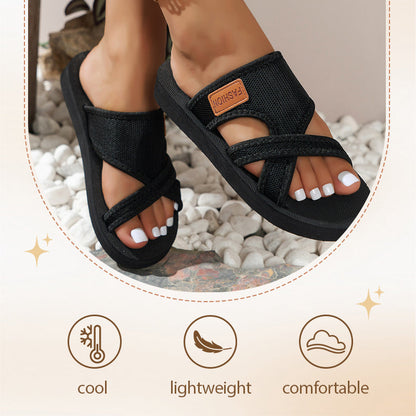 Sandalias de deslizamiento con banda cruzada elegantes para mujeres