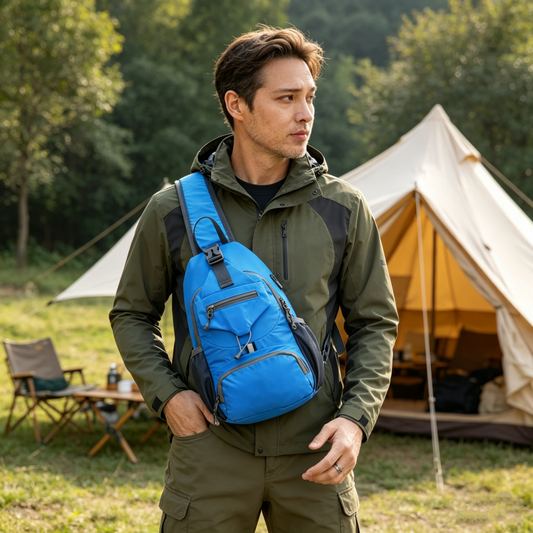 Bolso bandolera tipo sling para hombre, ideal para actividades al aire libre