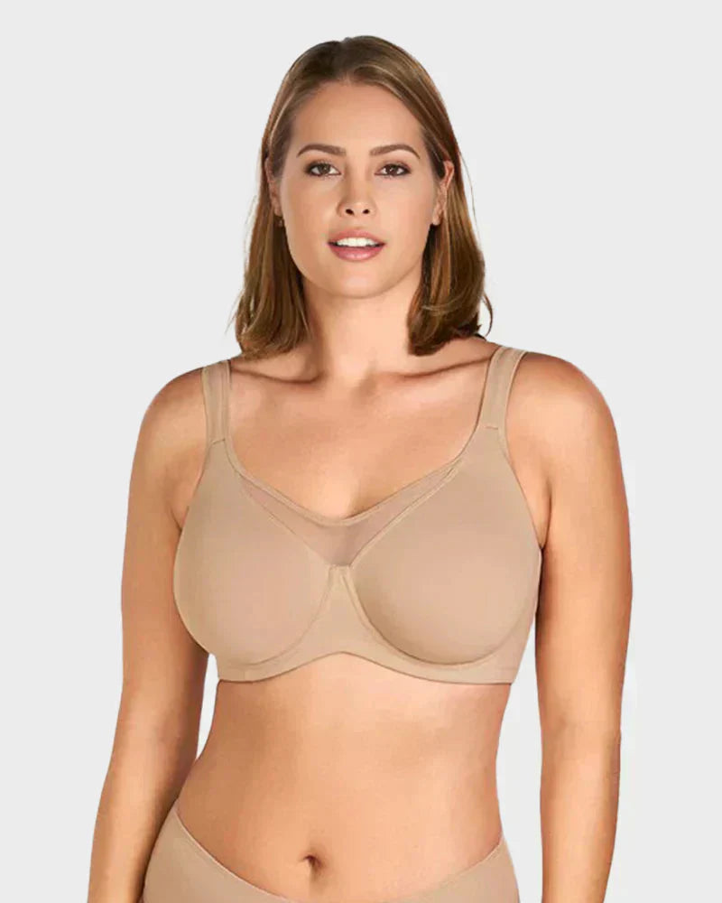 🏆 ¡Precio especial de último día: 9,99 £! 💐 Sujetador elegante, transparente y de cobertura total para mujer, tallas grandes.