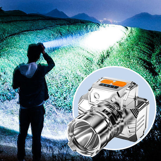 Linterna Frontal LED Potente para Pesca y Exteriores, Recargable y Resistente al Agua