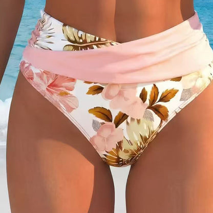 Bikini para Mujer de Tiro Alto con Estampado Floral