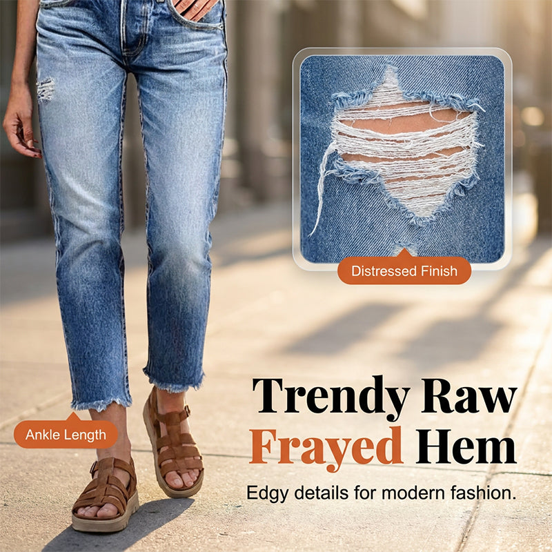 Jeans Rotos de Mujer Corte Slim Fit a la Moda