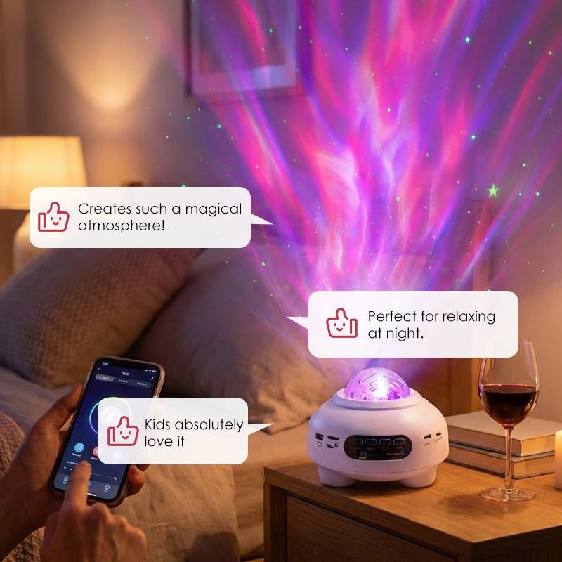 Proyector de Estrellas y Aurora Boreal con Bocina Bluetooth