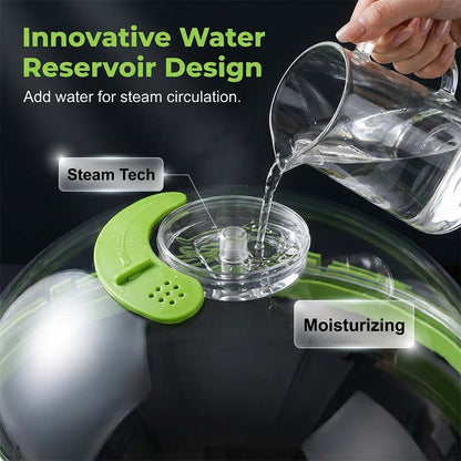 Tapa antisalpicaduras para microondas con depósito de agua