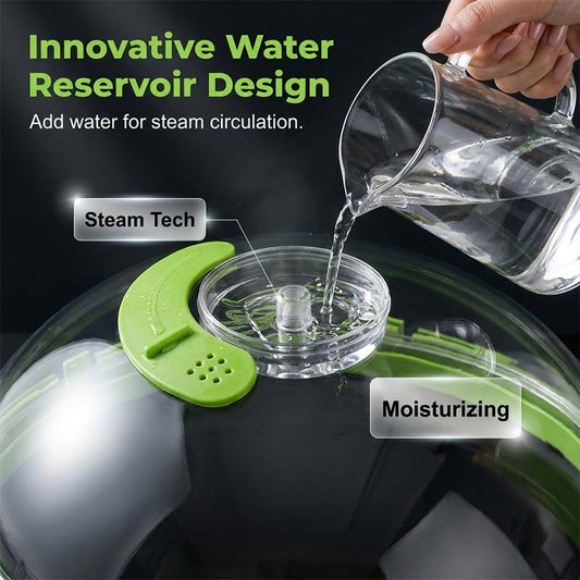 Tapa antisalpicaduras para microondas con depósito de agua