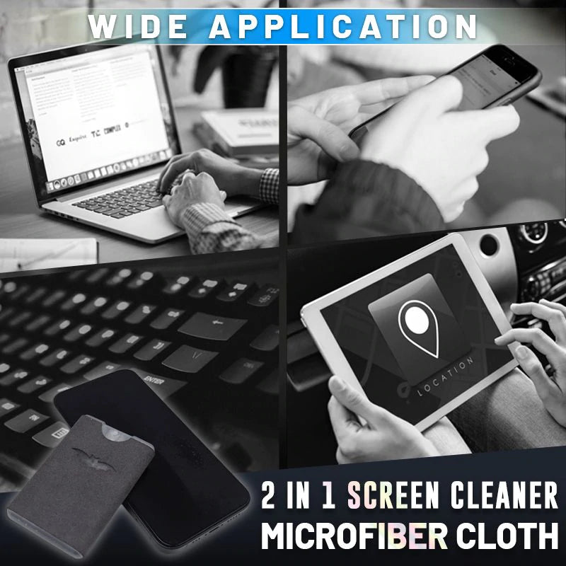 Limpiador de pantalla y paño de microfibra 2 en 1 reutilizable y portátil