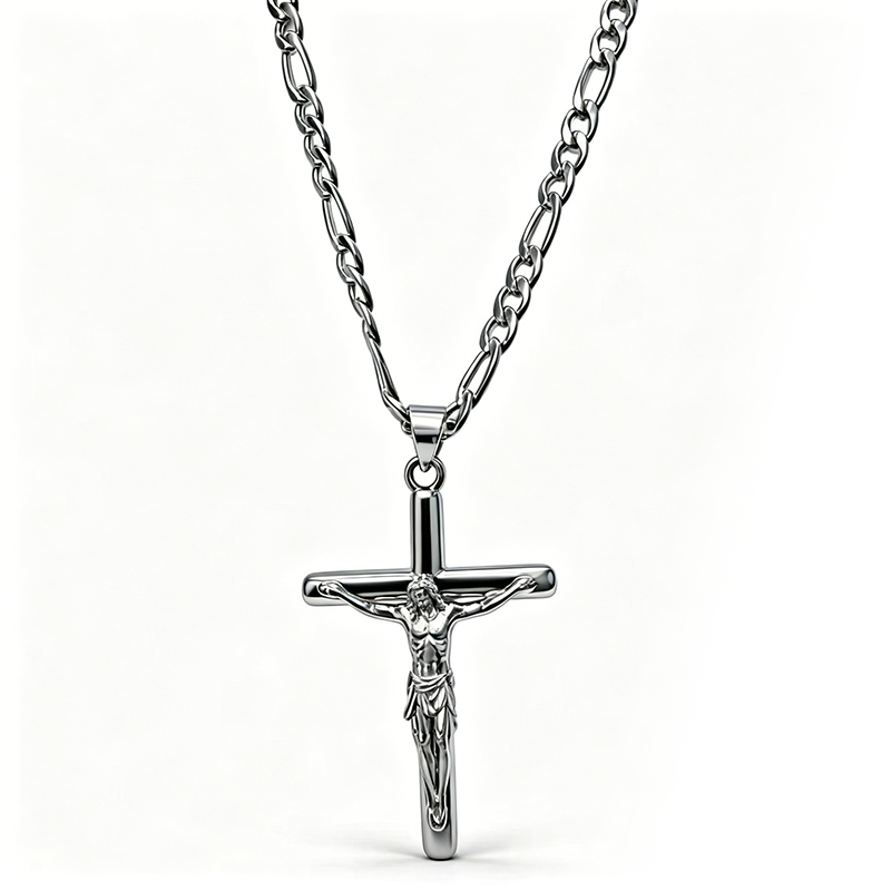 Collar con Dije de Crucifijo para Hombre y Mujer, Cadena de Fe