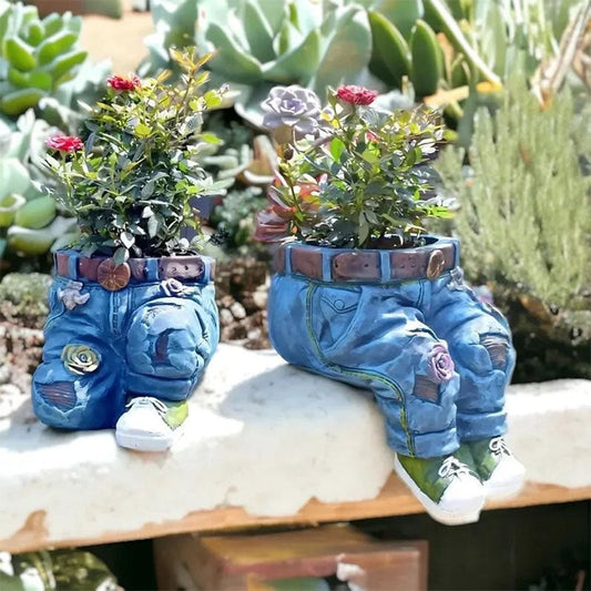 Maceta Creativa en Forma de Jeans 3D