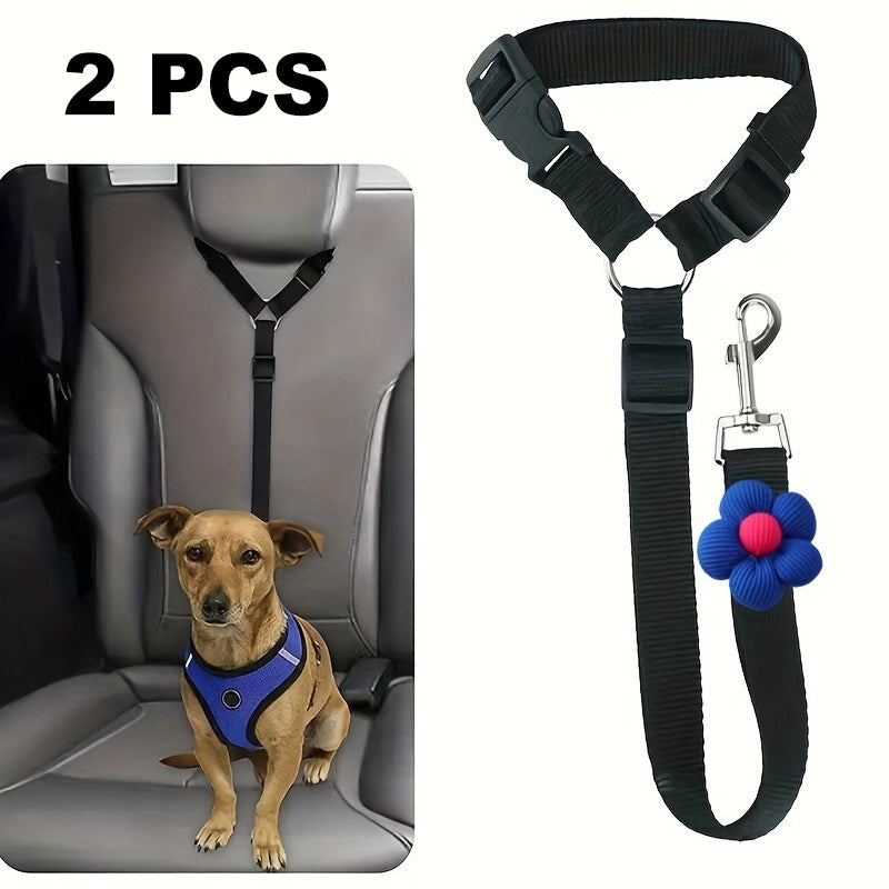 Cinturón de seguridad para coche 2 en 1 para perros y correa de paseo