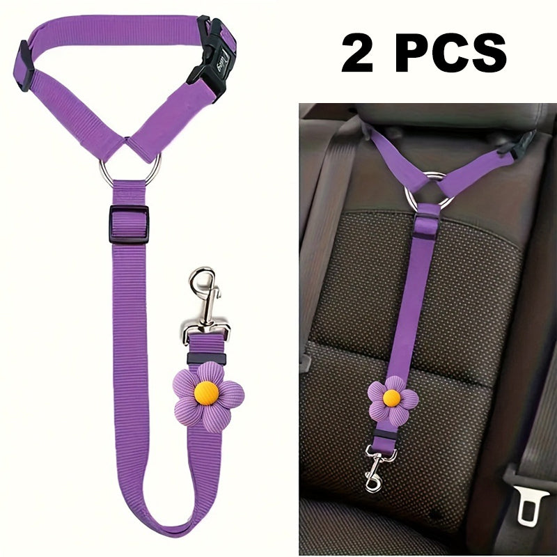 Cinturón de seguridad para coche 2 en 1 para perros y correa de paseo