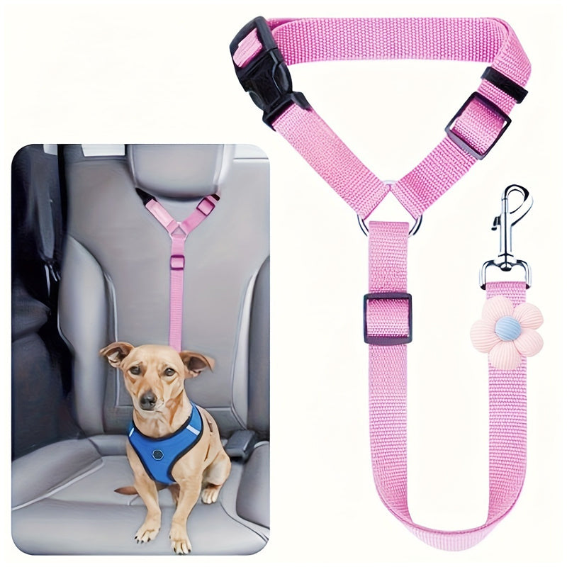 Cinturón de seguridad para coche 2 en 1 para perros y correa de paseo