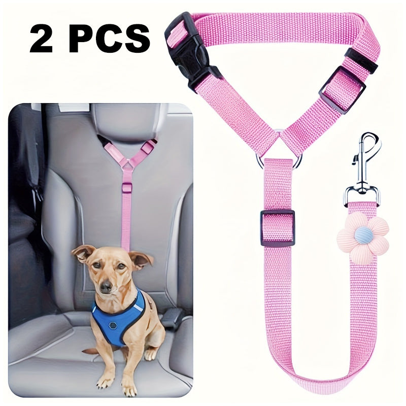 Cinturón de seguridad para coche 2 en 1 para perros y correa de paseo