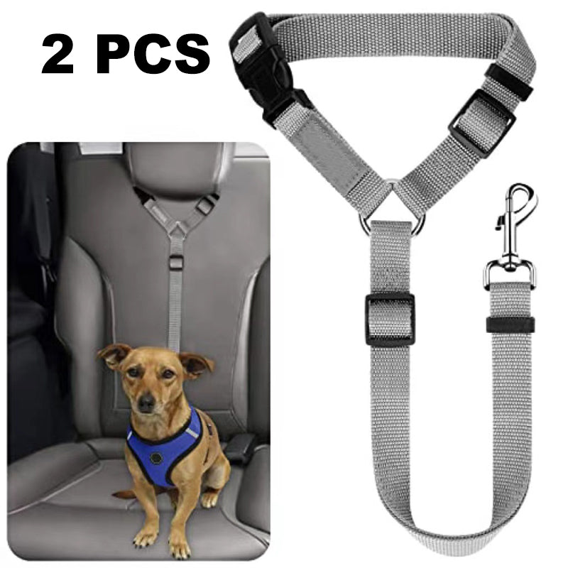 Cinturón de seguridad para coche 2 en 1 para perros y correa de paseo