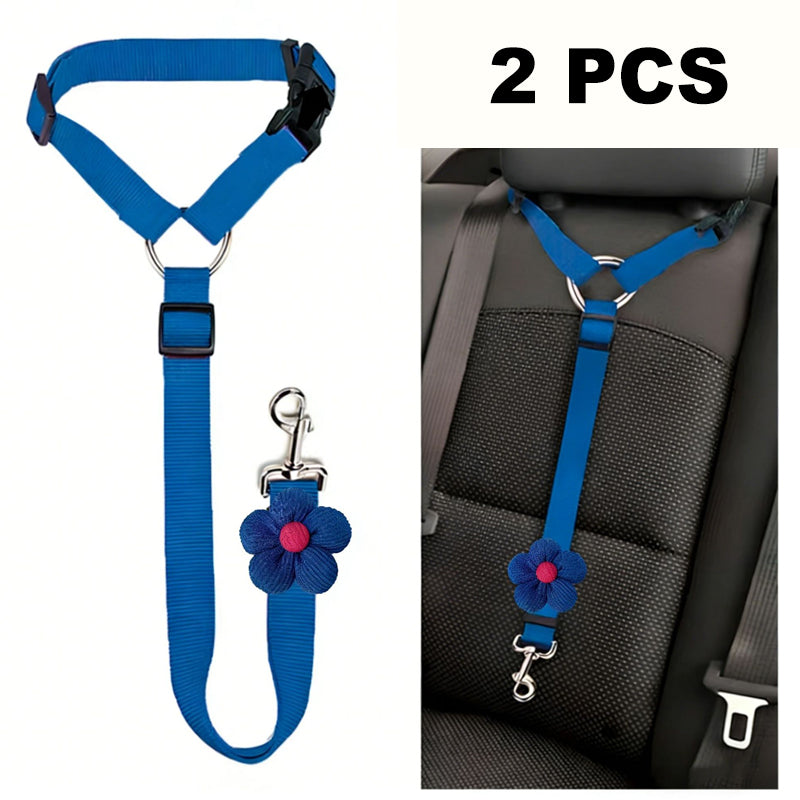 Cinturón de seguridad para coche 2 en 1 para perros y correa de paseo