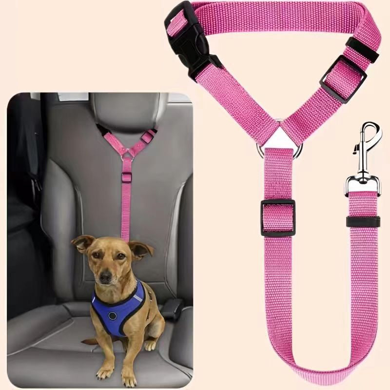 Cinturón de seguridad para coche 2 en 1 para perros y correa de paseo