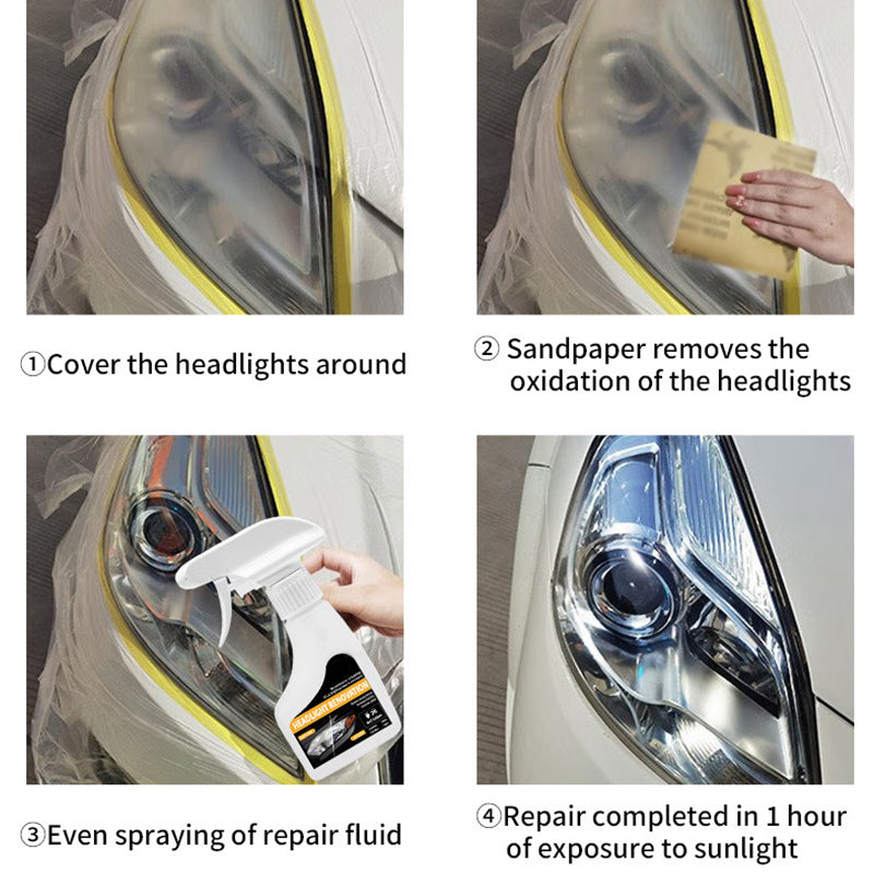 Spray restaurador de faros de coche