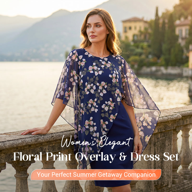 👗 ¡50% DE DESCUENTO POR TIEMPO LIMITADO! ✨ Conjunto de Vestido con Superposición Floral – Elegante y Femenino ✨