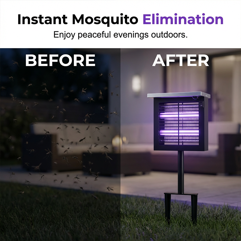 Lámpara Solar Mata Mosquitos para Exterior