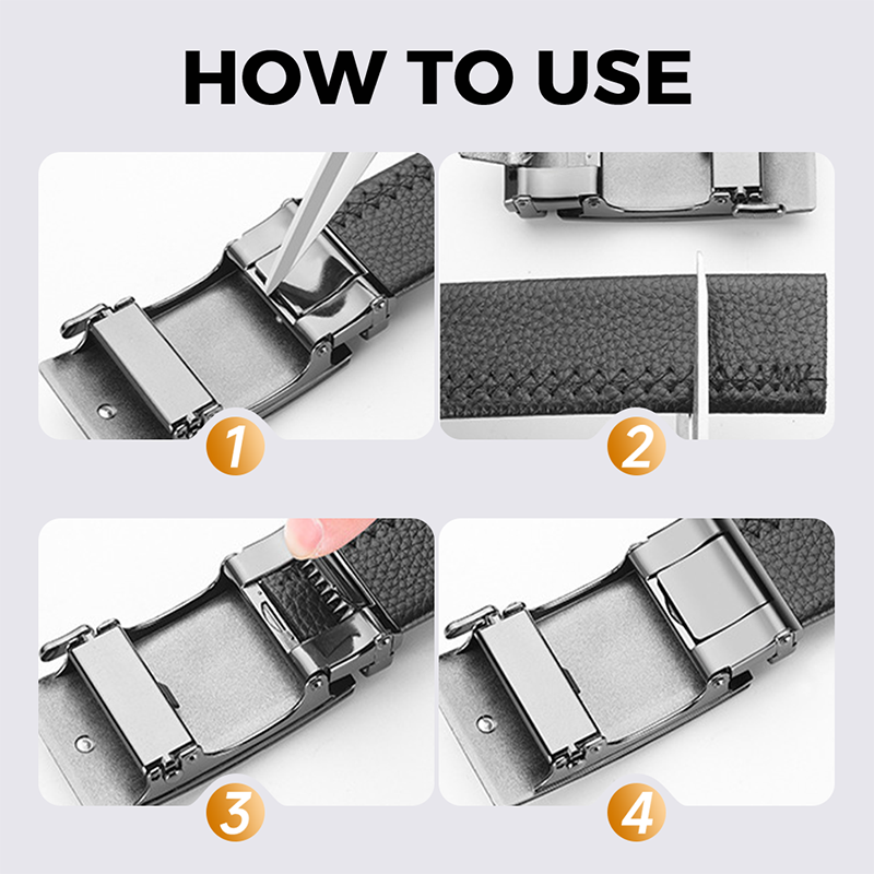 Cinturón de trinquete ajustable para hombre para uso casual y formal