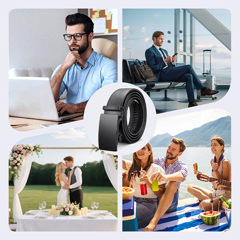 Cinturón de trinquete ajustable para hombre para uso casual y formal