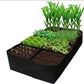 Cama de cultivo elevada de tela con separadores