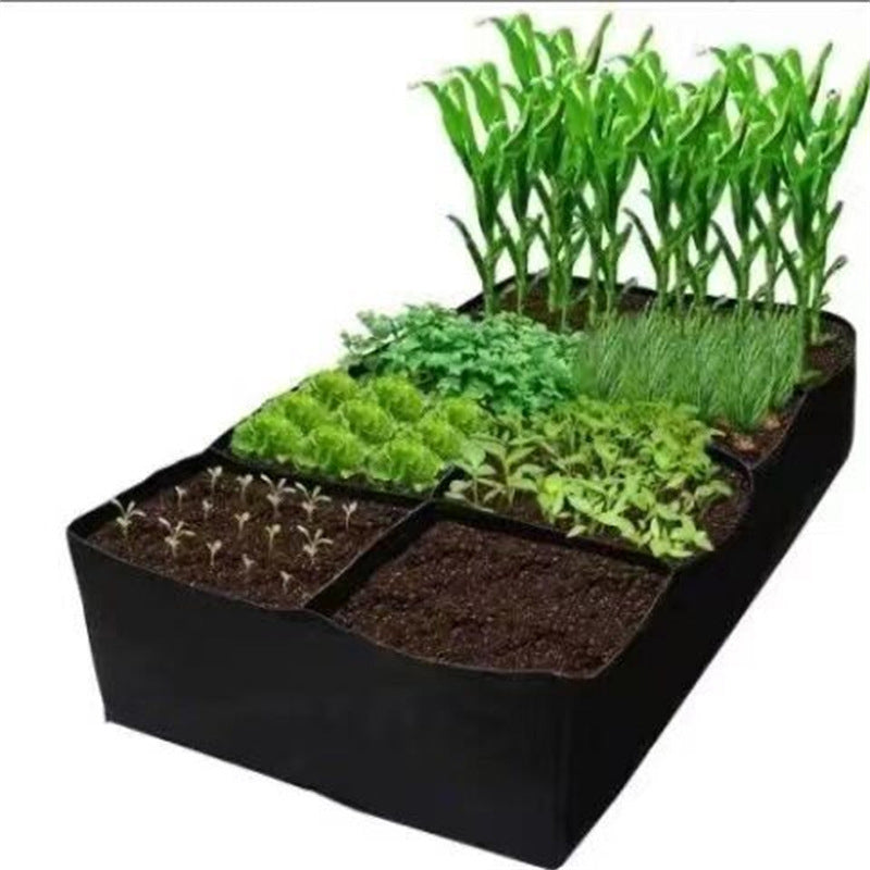 Cama de cultivo elevada de tela con separadores