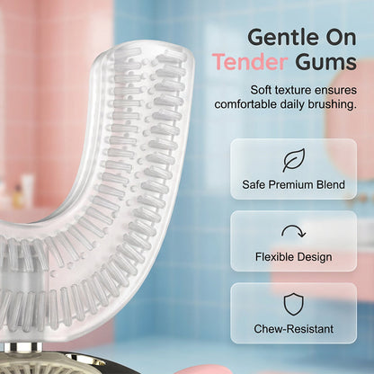Cepillo de dientes eléctrico automático para niños con forma de U