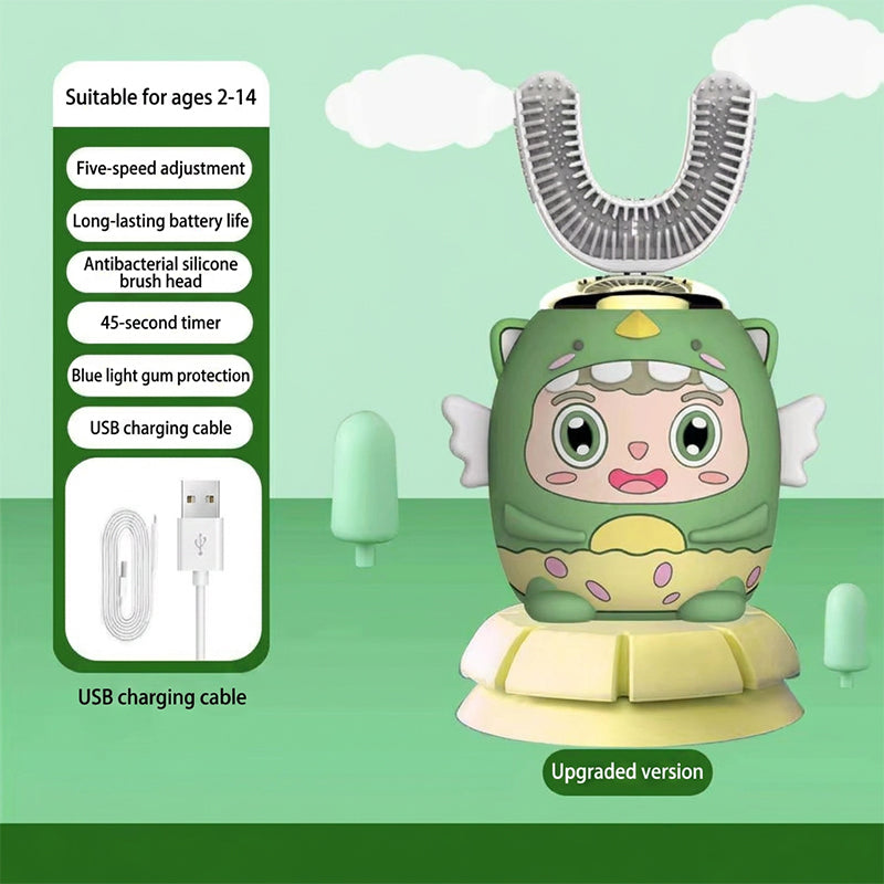 Cepillo de dientes eléctrico automático para niños con forma de U