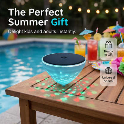 Luz solar flotante para piscina con proyección de peces