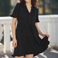 Vestido en Capas para Dama con Olanes y Cuello V
