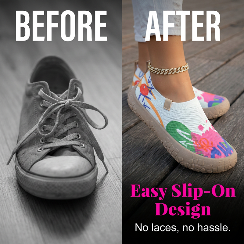 Tenis Cómodos para Mujer, Estilo Slip-On Ligero y Transpirable para Caminar