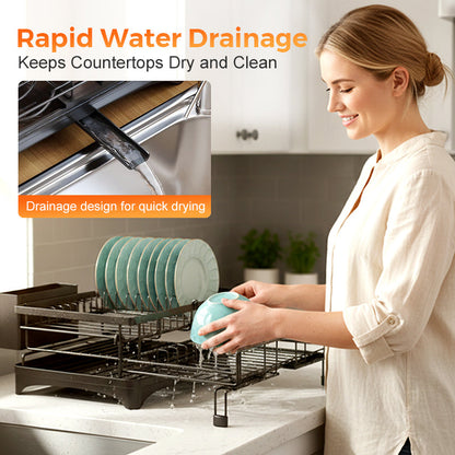 Organizador de encimera de cocina y escurridor de platos