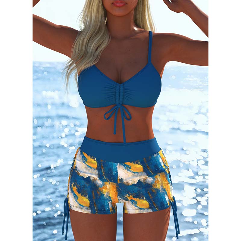 ⏰🔥 ¡50% DE DESCUENTO POR TIEMPO LIMITADO! 👙 Conjunto Bikini con Shorts – Ajuste Cómodo y Estilo Perfecto para el Verano ✨🌊