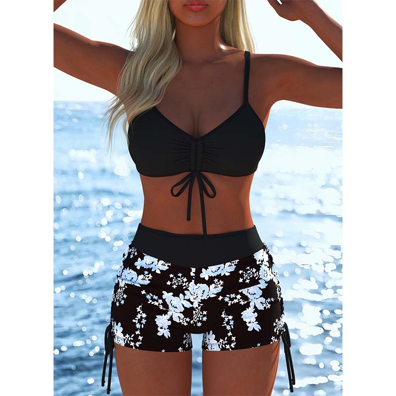 ⏰🔥 ¡50% DE DESCUENTO POR TIEMPO LIMITADO! 👙 Conjunto Bikini con Shorts – Ajuste Cómodo y Estilo Perfecto para el Verano ✨🌊