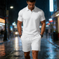 Conjunto de dos piezas para hombre: camisa y pantalón corto, ideal para el verano