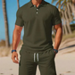 Conjunto de dos piezas para hombre: camisa y pantalón corto, ideal para el verano