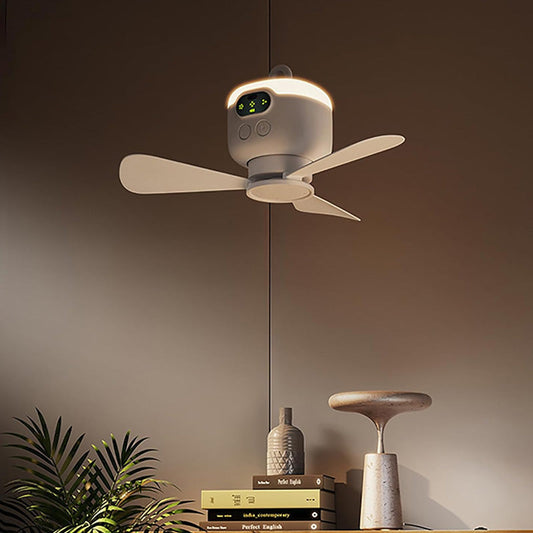 Ventilador de techo recargable con luz LED